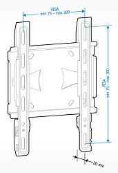 Кронштейн для телевизора Holder LCDS-5045 металлик 19"-40" макс.45кг настенный фиксированный