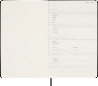 Еженедельник Moleskine CLASSIC WKNT Large 130х210мм недатир. 288 черный