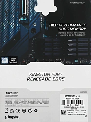 Память DDR5 16GB 8000MHz Kingston KF580C38RS-16 Fury Renegade Black RTL Gaming PC5-64000 CL38 DIMM 288-pin 1.45В single rank с радиатором Ret