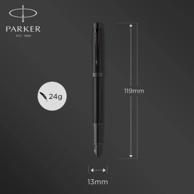 Ручка перьев. Parker IM Achromatic F317 (2127741) Matt Black F сталь нержавеющая подар.кор.