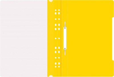Папка-скоросшиватель Бюрократ PS-P20YEL A4 прозрач.верх.лист боков.перф. пластик желтый 0.12/0.16