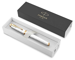 Ручка роллер Parker IM Premium T318 (2143646) Pearl GT F черн. черн. подар.кор.