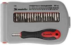 Отвертка Matrix 11584 в компл.:22 предмета жесткий кейс