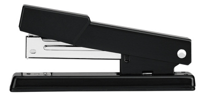 Степлер Deli E0423 Essential 26/6 23/6 (25листов) встроенный антистеплер черный 100скоб металл