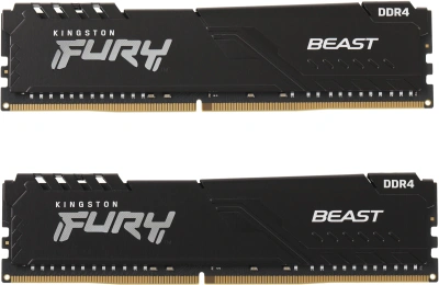 Память DDR4 2x16Gb 3200MHz Kingston KF432C16BB1K2/32 Fury Beast RTL Gaming PC4-25600 CL16 DIMM 288-pin 1.35В dual rank с радиатором Ret