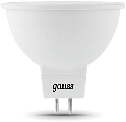 Лампа светодиодная Gauss Black 5Вт цок.:GU5.3 рефлек. 220B св.свеч.бел.теп. MR16 (упак.:10шт) (101505105)