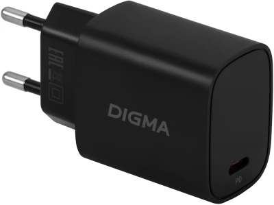 Сетевое зар./устр. Digma DGW3C 30W 3A (PD) USB-C универсальное черный (DGW3C0F010BK)