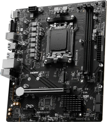 Материнская плата MSI PRO B650M-E SocketAM5 AMD B650 2xDDR5 mATX AC`97 8ch(7.1) GbLAN RAID+VGA+HDMI