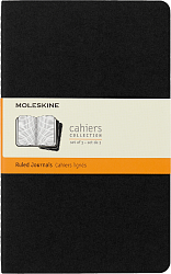 Блокнот Moleskine CAHIER JOURNAL QP316 Large 130х210мм обложка картон 80стр. линейка черный (3шт)