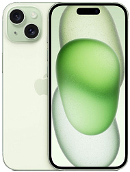 Смартфон Apple A3090 iPhone 15 256Gb зеленый моноблок 3G 4G 1Sim 6.1" 1179x2556 iOS 17 48Mpix 802.11 a/b/g/n/ac/ax NFC GPS GSM900/1800 Protect