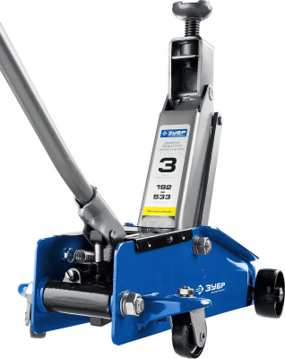 Домкрат Зубр Профессионал T77 подкатной гидравлический синий (43055-3)