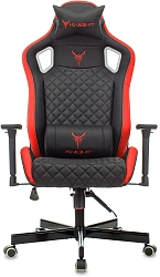 Кресло игровое Knight Outrider черный/красный ромбик экокожа с подголов. крестов. металл
