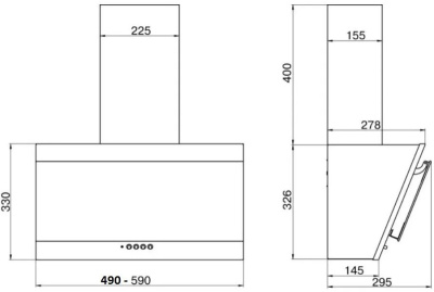 Вытяжка каминная Elikor Титан 50П-430-К3Д черный управление: кнопочное (1 мотор)