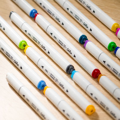 Набор маркеров для скетчинга Deli EC187-48 ColoRun 11мм 150мм трехгр. двойной пиш. наконечник 1-5мм 48цв. ассорти пластиковая коробка (48шт.)