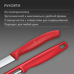 Набор нож/овощеч. Victorinox Swiss Classic 6.7111.21C1 компл.:2предм. красный европодвес