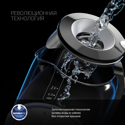 Чайник электрический Polaris PWK 1753CGL 1.5л. 1950Вт белый/черный корпус: стекло/пластик