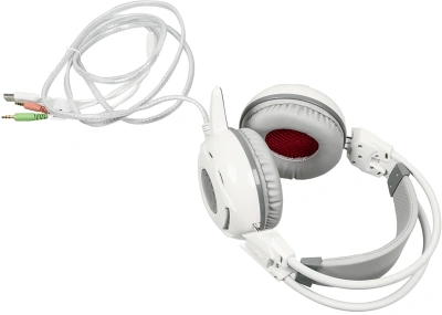Наушники с микрофоном A4Tech Bloody G300 белый/серый 1.8м мониторные оголовье (G300 WHITE+GREY)