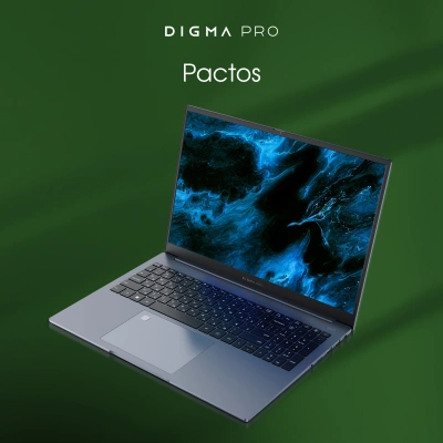 Ноутбук Digma Pro Pactos Core i7 1255U 16Gb SSD512Gb Intel Iris Xe graphics 16" IPS WUXGA (1920x1200) Windows 11 Pro dk.grey WiFi BT Cam 5500mAh (DN16P7-ADXW01)
