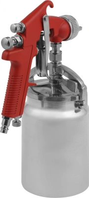Краскораспылитель Matrix 57323 240л/мин соп.:1.8мм бак:1л серебристый/красный