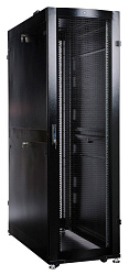 Шкаф серверный ЦМО (ШТК-СП-42.6.10-48АА-9005) напольный 42U 600x990мм пер.дв.перфор. 2 бок.пан. задн.дв.перфор.2-хст. направл.под закл.гайки 1350кг черный 683мм 141кг 120град. 1950мм IP20 сталь