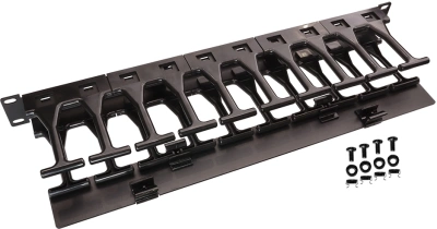 Кабельный органайзер горизонтальный Lanmaster LAN-ORG-PF/S-2U односторонний пальцы 2U шир.:19"