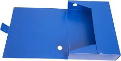 Короб архивный вырубная застежка Бюрократ -BA80/08BLUE пластик 0.8мм корешок 80мм 330x245мм синий
