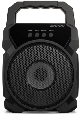 Колонка порт. Digma D-PS1500 черный 10W 1.0 BT 10м 500mAh (SP1500B)