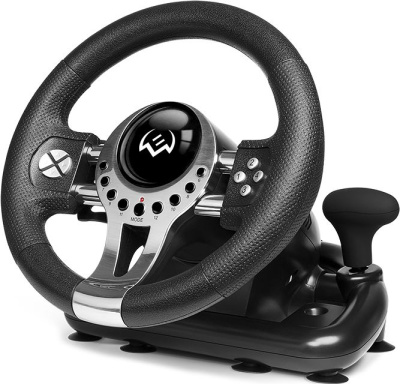 Руль Sven GC-W700 12кноп. (с педалями) черный/серебристый