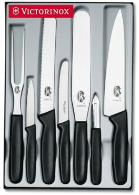 Набор ножей кухон. Victorinox Standart 5.1103.7 (5.1103.7) компл.:4предм. вилка черный подар.коробка