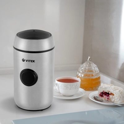 Кофемолка Vitek VT-7123 150Вт сист.помол.:ротац.нож вместим.:50гр стальной