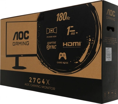 Монитор AOC 27" 27G4X черный IPS LED 0.5ms 16:9 HDMI M/M матовая HAS Piv 300cd 178гр/178гр 1920x1080 180Hz DP FHD 5.41кг