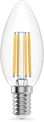 Лампа филам. Gauss Filament 8Вт цок.:E14 свеча 220B св.свеч.бел.теп. (упак.:10шт) (32118)