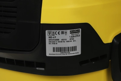 Строительный пылесос Karcher WD 4 P V-20/5/22 1000Вт (уборка: сухая/сбор воды/выдув) желтый