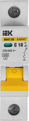 Выключатель автоматический IEK MVA20-1-010-C ВА47-29 10A тип C 4.5kA 1П 230/400В 1мод белый (упак.:1шт)