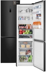 Холодильник Weissgauff WRK 2000 Total NoFrost Inverter Black Inox 2-хкамерн. черный инвертер