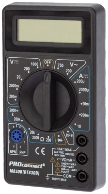 Мультиметр PROconnect M830B DT830B цифровой черный (13-3011)