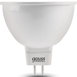 Лампа светодиодная Gauss Elementary MR16 9Вт цок.:GU5.3 спот 220B св.свеч.бел.нейт. MR16 (упак.:10шт) (13529)