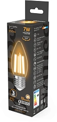 Лампа филам. Gauss Filament 7Вт цок.:E27 свеча 220B св.свеч.бел.теп. (упак.:1шт) (103802107)