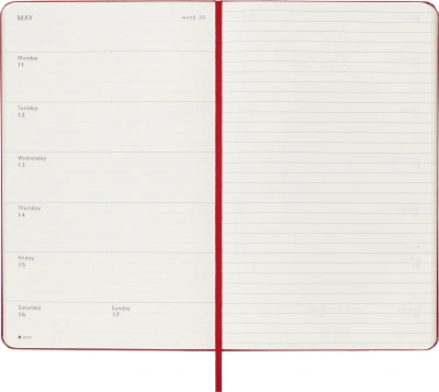 Еженедельник Moleskine ACADEMIC WKNT Large 130х210мм датир.18мес 208стр. красный
