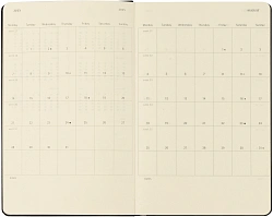 Еженедельник Moleskine ACADEMIC WKNT Large 130х210мм датир.18мес 208стр. черный