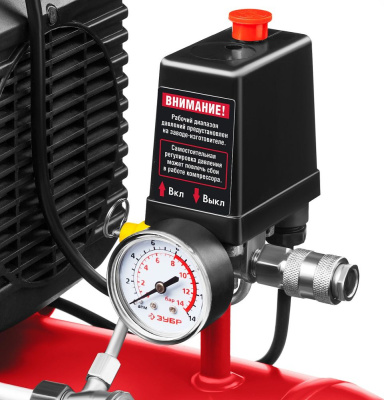 Компрессор поршневой Зубр КПМ-240-24 масляный 240л/мин 24л 1500Вт красный