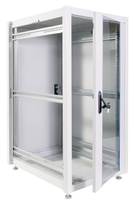 Шкаф коммутационный ЦМО (ШТК-Э-24.6.8-13АА) напольный 24U 600x800мм пер.дв.стекл металл 2 бок.пан. 540кг серый 59кг 180град. 1187мм IP20