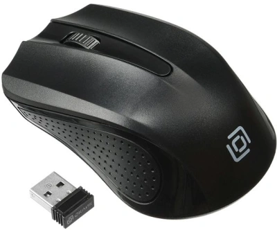 Мышь Оклик 485MW черный оптическая 1600dpi беспров. USB для ноутбука 3but (997819)