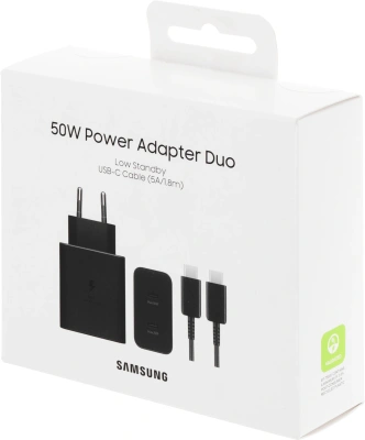 Сетевое зар./устр. Samsung EP-T5020X 50W 3A (PD) 2xUSB type-C для Samsung черный (EP-T5020XBEGEU)