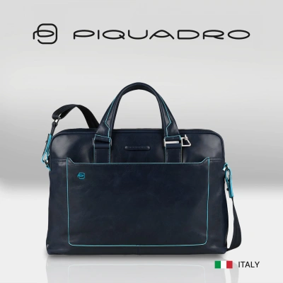 Деловая сумка Piquadro Blue Square CA3335B2/BLU2 с отделением для ноутбука синий натур.кожа