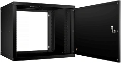 Шкаф коммутационный Cabeus (WSC-05D-9U55/45M-BK) настенный 9U 550x450мм пер.дв.металл 30кг черный 390мм IP20 металл