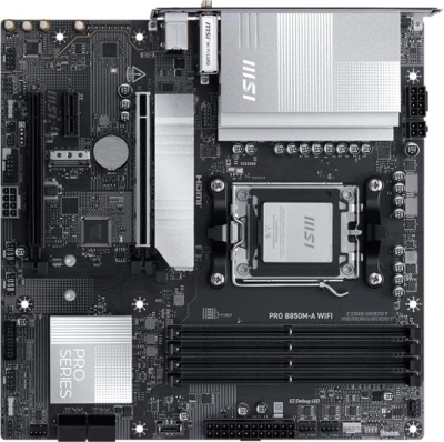 Материнская плата MSI PRO B850M-A WIFI SocketAM5 AMD B850 4xDDR5 mATX AC`97 8ch(7.1) 5Gigabit RAID+HDMI+DP