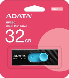 Флеш Диск A-Data 32Gb UV220 AUV220-32G-RBKBL USB2.0 черный/синий