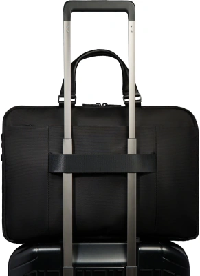 Деловая сумка Piquadro Wollem CA6637W129/N с отделением для ноутбука черный полиэстер/натур.кожа