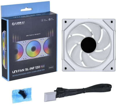 Вентилятор для корпуса Lian-Li Uni Fan SL-INF 120 ARGB 120х120x28 белый 4-pin 29дБ (G99.12SLIN1W.00) Ret